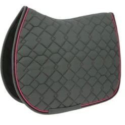 EQUITHÈME Zadeldekje Double Rope Dressuur Grijs/Roze Full