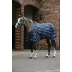 Weatherbeeta Deken Saxon 1200D PP Stable Standard Neck Medium Navy Plaid 75/120